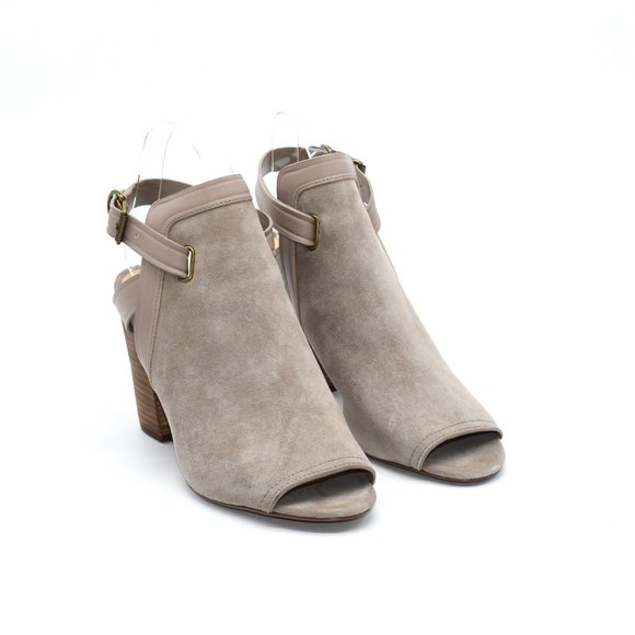 Joe's Jeans Open Toe Taupe Suede Sandal Booties 11 - Picture 2 of 6